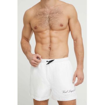 Karl Lagerfeld pantaloni scurti de baie culoarea alb