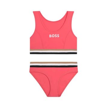 BOSS costum de baie pentru copii din două piese culoarea rosu