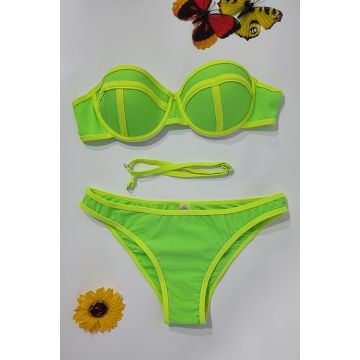 Costum de baie doua piese Sunshine verde neon