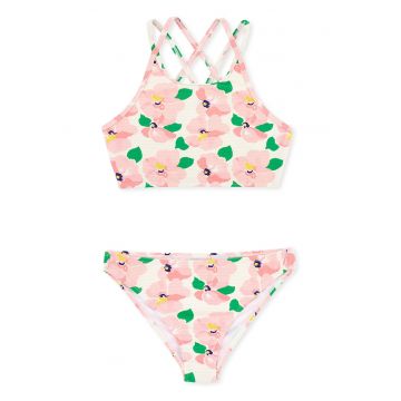 Costum de baie in doua piese cu imprimeu floral