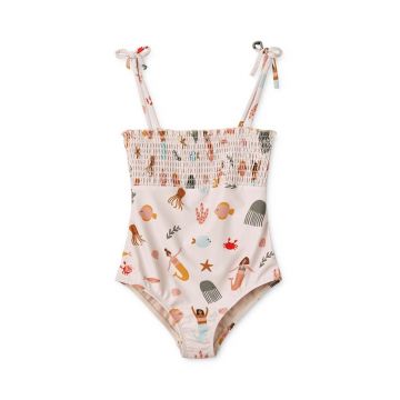 Liewood costum de baie dintr-o bucată pentru copii Larisa Printed Swimsuit culoarea bej, LW18678