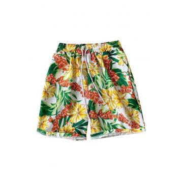 Pantaloni scurti de baie tip sort - barbati - imprimeu floral - uscare rapida - EFAYN