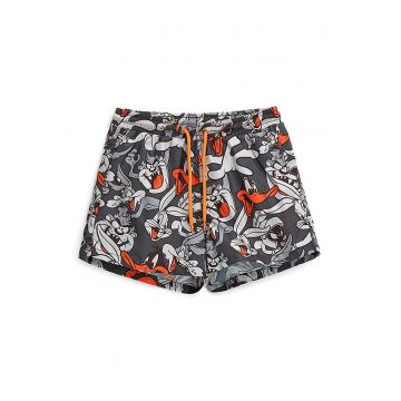 Pantaloni scurti de baie cu model Looney Tunes si snur