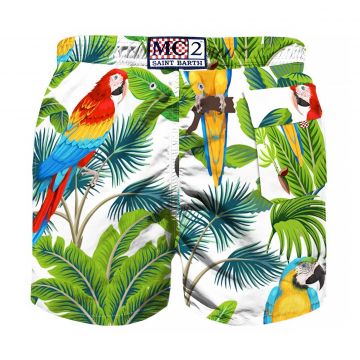 Parrot print mid-length swim shorts s