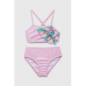 Lemon Explore costum de baie pentru copii din două piese culoarea roz