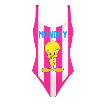 One piece swimming suit lora tina stripe tweety monday l