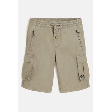 Pantaloni scurti cargo de bumbac cu snur