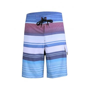 Pantaloni scurti de baie - cu snur si model Lepa - Albastru aqua/Bleumarin/2`Rosu Bordeaux