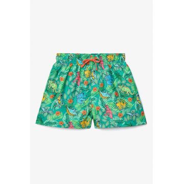 Pantaloni scurti de baie cu design tropical Pantaloni scurti de baie cu design tropical