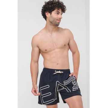 Pantaloni scurti de baie cu logo supradimensionat Pantaloni scurti de baie cu logo supradimensionat