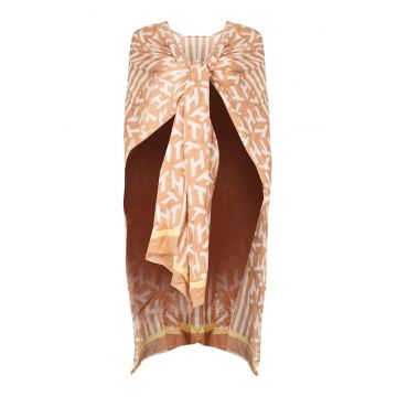 Rochie de plaja tip poncho cu imprimeu logo - Rochie de plaja tip poncho cu imprimeu logo -