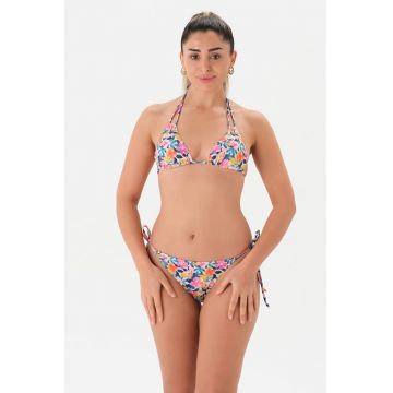Costum de baie din doua piese cu model floral Costum de baie din doua piese cu model floral