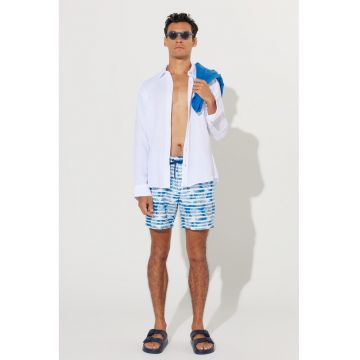 Pantaloni scurti de baie cu imprimeu tropical Pantaloni scurti de baie cu imprimeu tropical