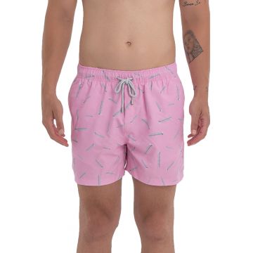Pantaloni scurti de baie cu model si snur Pantaloni scurti de baie cu model si snur