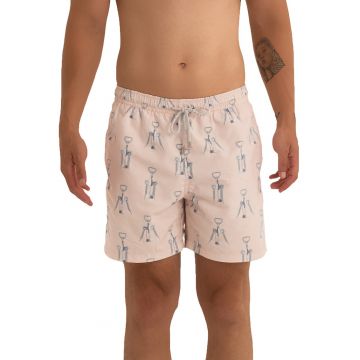 Pantaloni scurti de baie cu model si snur Pantaloni scurti de baie cu model si snur