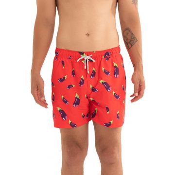 Pantaloni scurti de baie cu model si snur Pantaloni scurti de baie cu model si snur