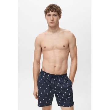 Costum de baie cu model si buzunare laterale Costum de baie cu model si buzunare laterale