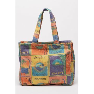 Geanta de plaja cu model grafic Atlas Geanta de plaja cu model grafic Atlas
