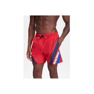 Pantaloni scurti de baie barbati RMB10007 - Poliester - Rosu Pantaloni scurti de baie barbati RMB10007 - Poliester - Rosu