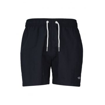 Pantaloni scurti de baie cu model uni si talie ajustabila Pantaloni scurti de baie cu model uni si talie ajustabila