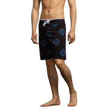 Pantaloni scurti de plaja cu model cu trandafiri - Pantaloni scurti de plaja cu model cu trandafiri -